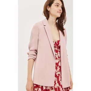 Topshop Chuck On Blazer In Blush